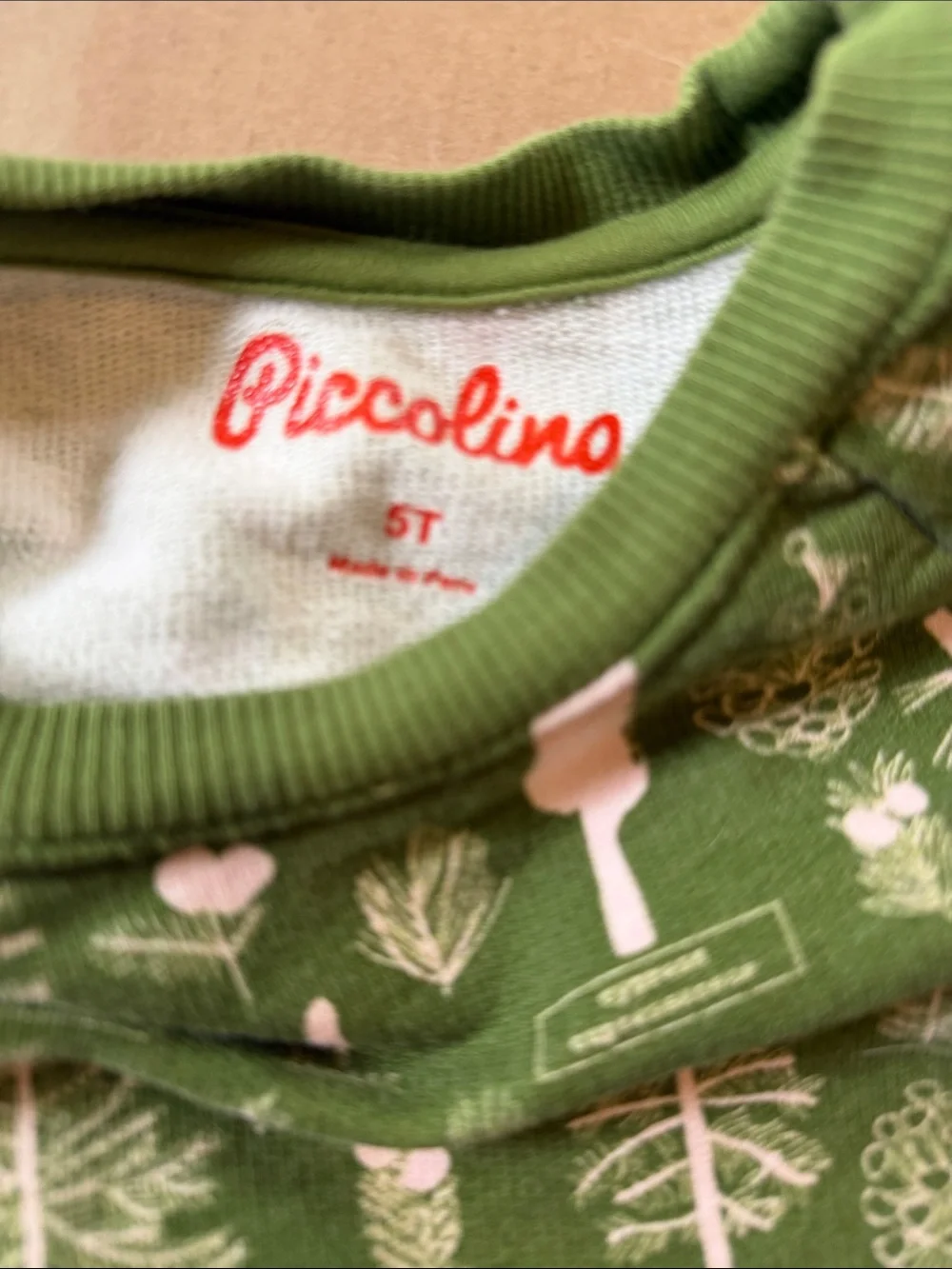 Piccolina green arborist sweatshirt and matching pants